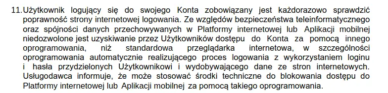 Zakaz korzystania z nieoficjalnych aplikacji